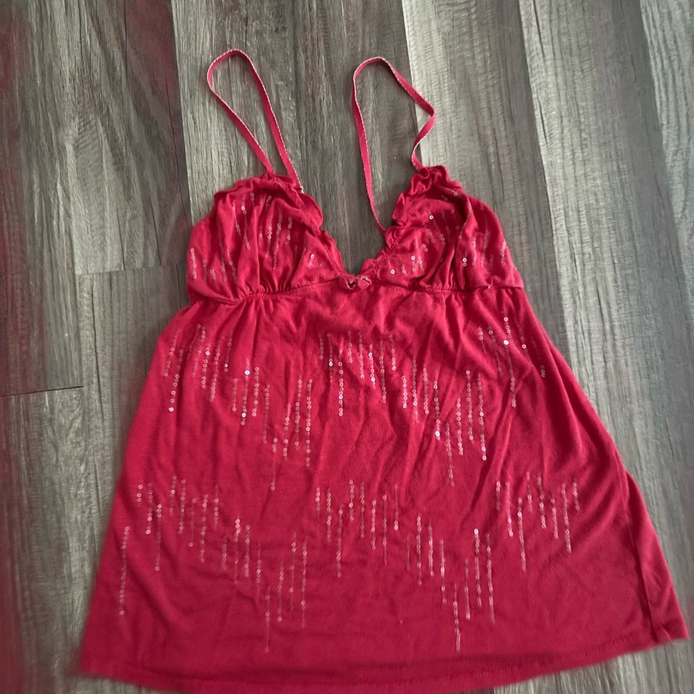 Victoria’s Secret Red Babydoll with Sequin Detail